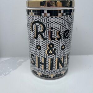 Anthropologie Rise and Shine Bistro Tile Stoneware Canister